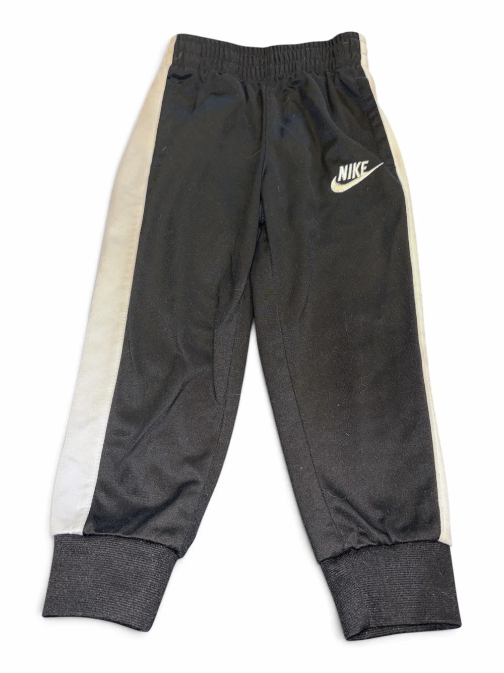 Nike Kids 3T Black Joggers with White Side Panels